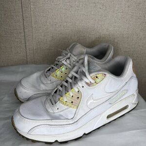 Nike Air Max White and Neon Yellow Sneakers